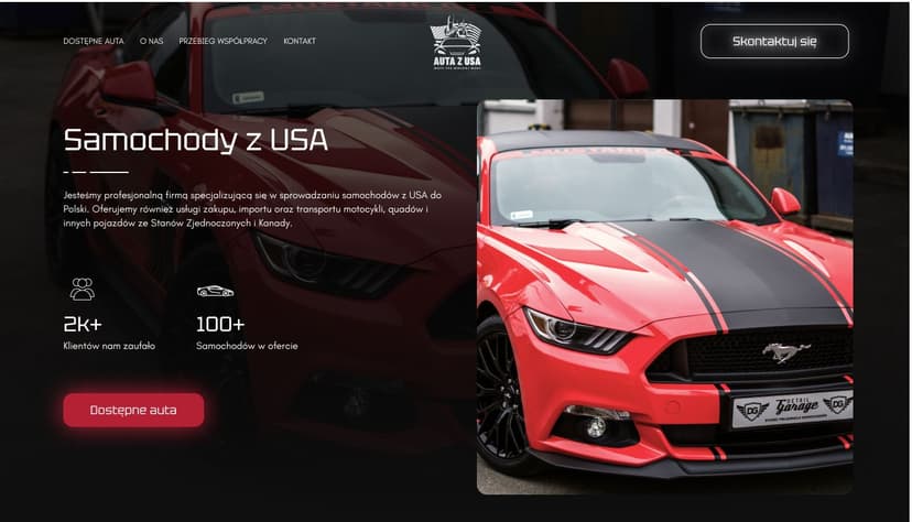 Sekcja hero auta-usa.eu